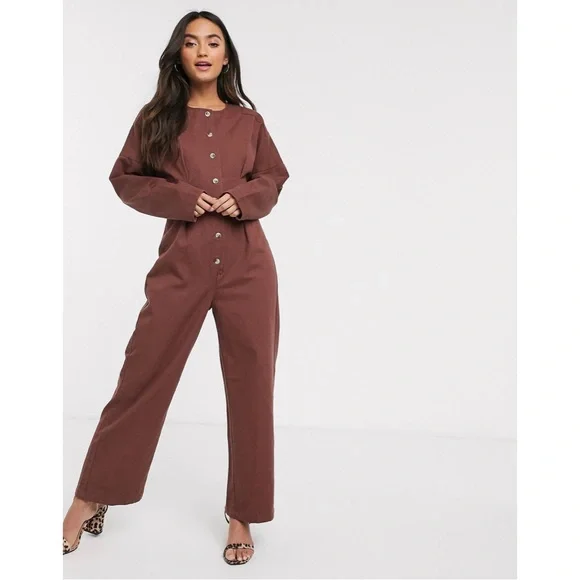 ASOS Design Curve Denim Relaxed Boiler-suit Jumpsuit - Picture 9 of 9